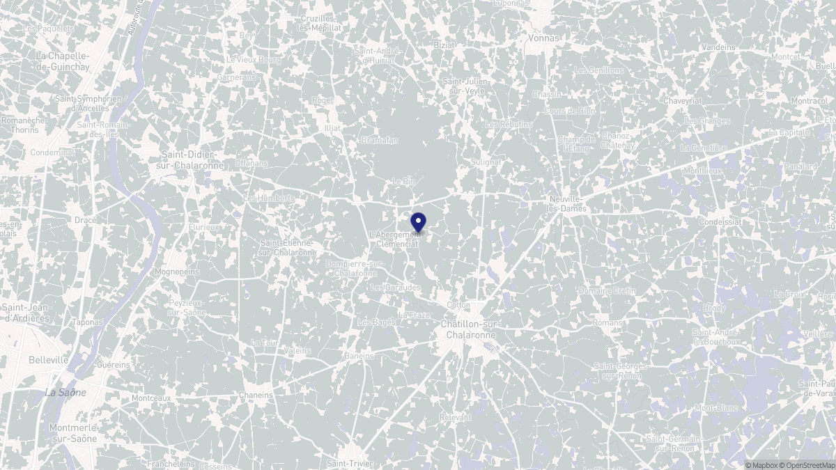 Aperçu cartographique de L'Abergement-Clémenciat, centré sur la commune