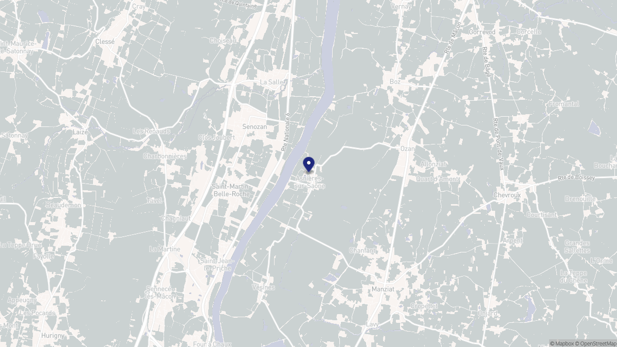 Aperçu cartographique de Asnières-sur-Saône, centré sur la commune