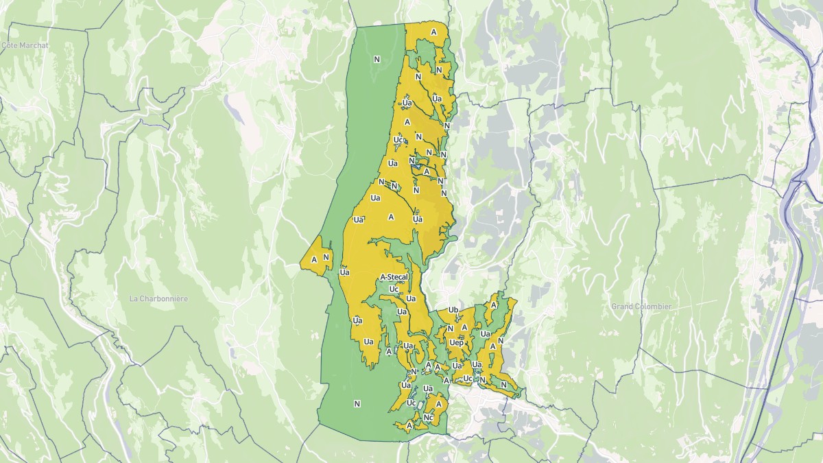 Aperçu cartographique de Valromey-sur-Séran, centré sur la commune