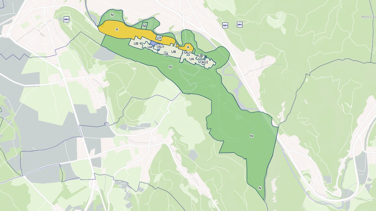 Aperçu cartographique de Bettant, centré sur la commune