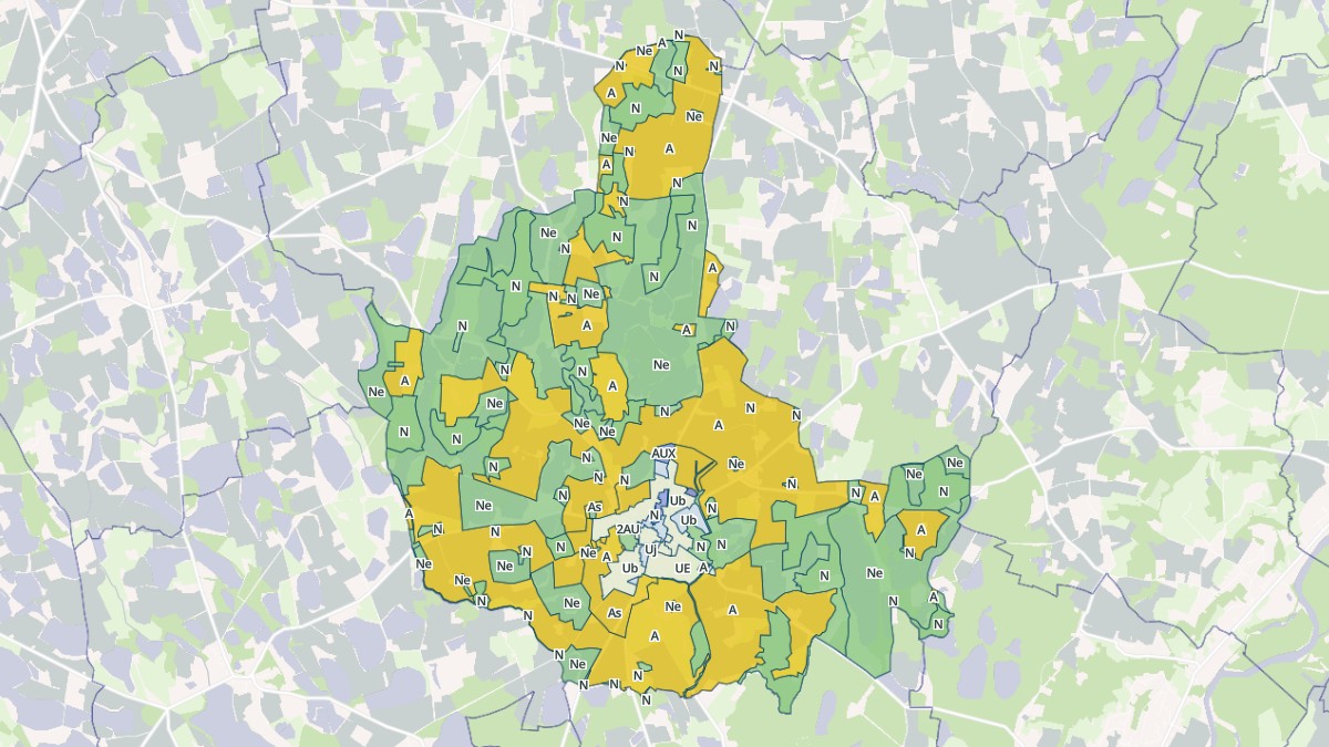 Aperçu cartographique de Chalamont, centré sur la commune