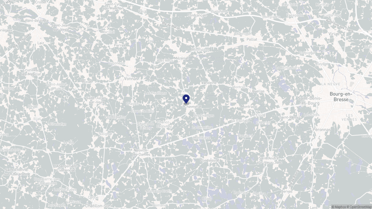 Aperçu cartographique de Chaveyriat, centré sur la commune