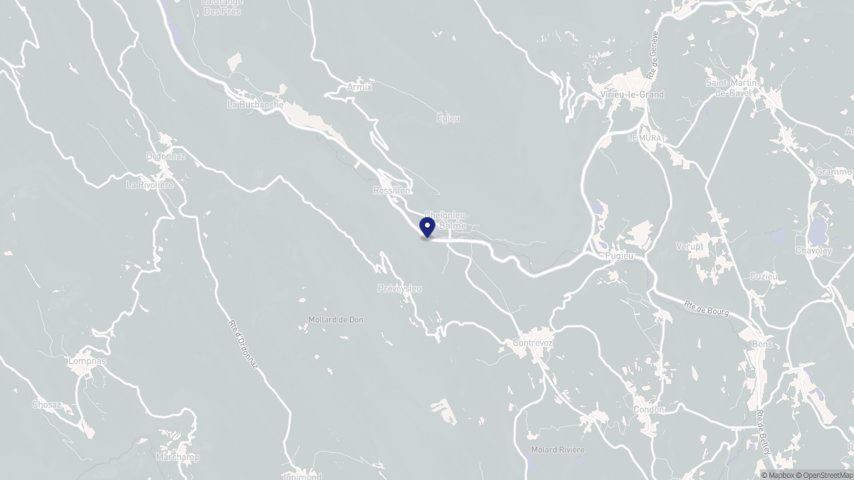 Aperçu cartographique de Cheignieu-la-Balme, centré sur la commune
