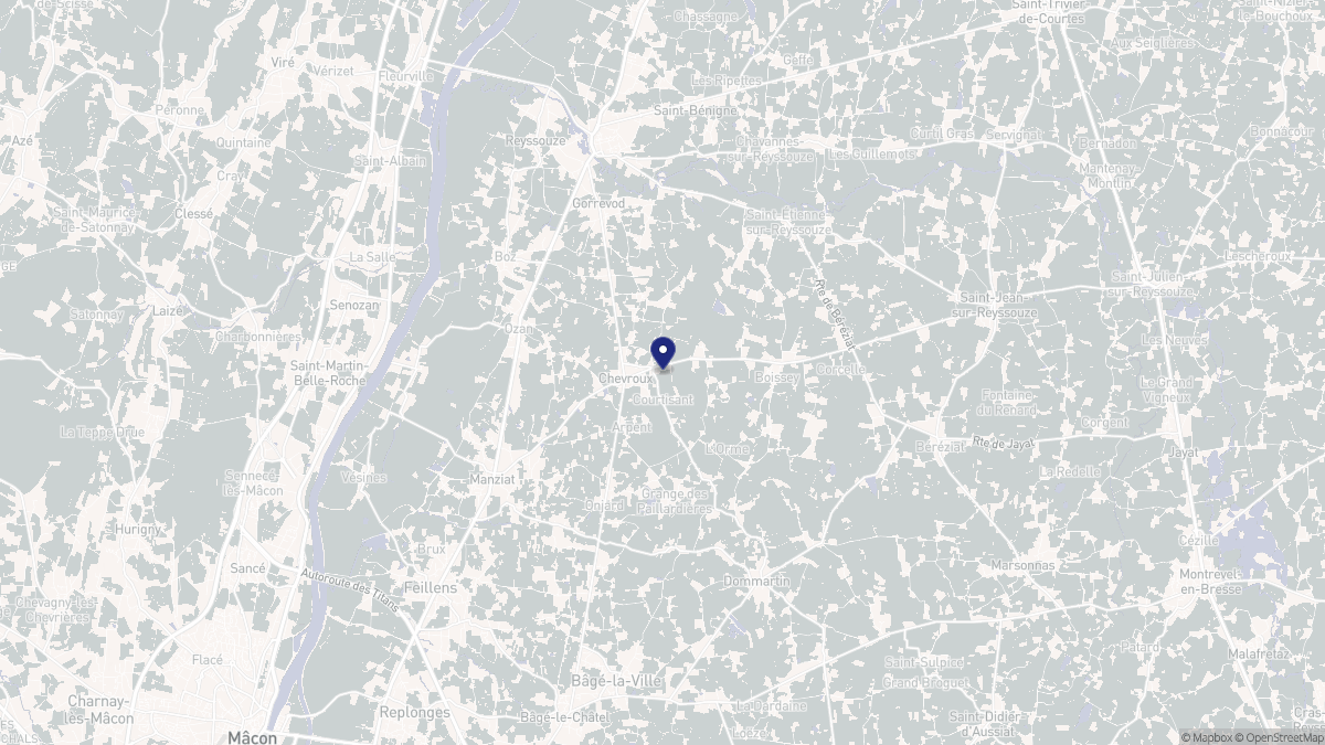 Aperçu cartographique de Chevroux, centré sur la commune