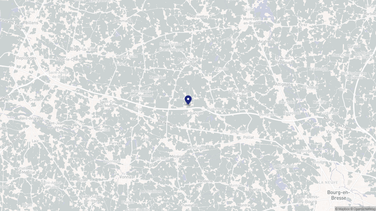 Aperçu cartographique de Confrançon, centré sur la commune