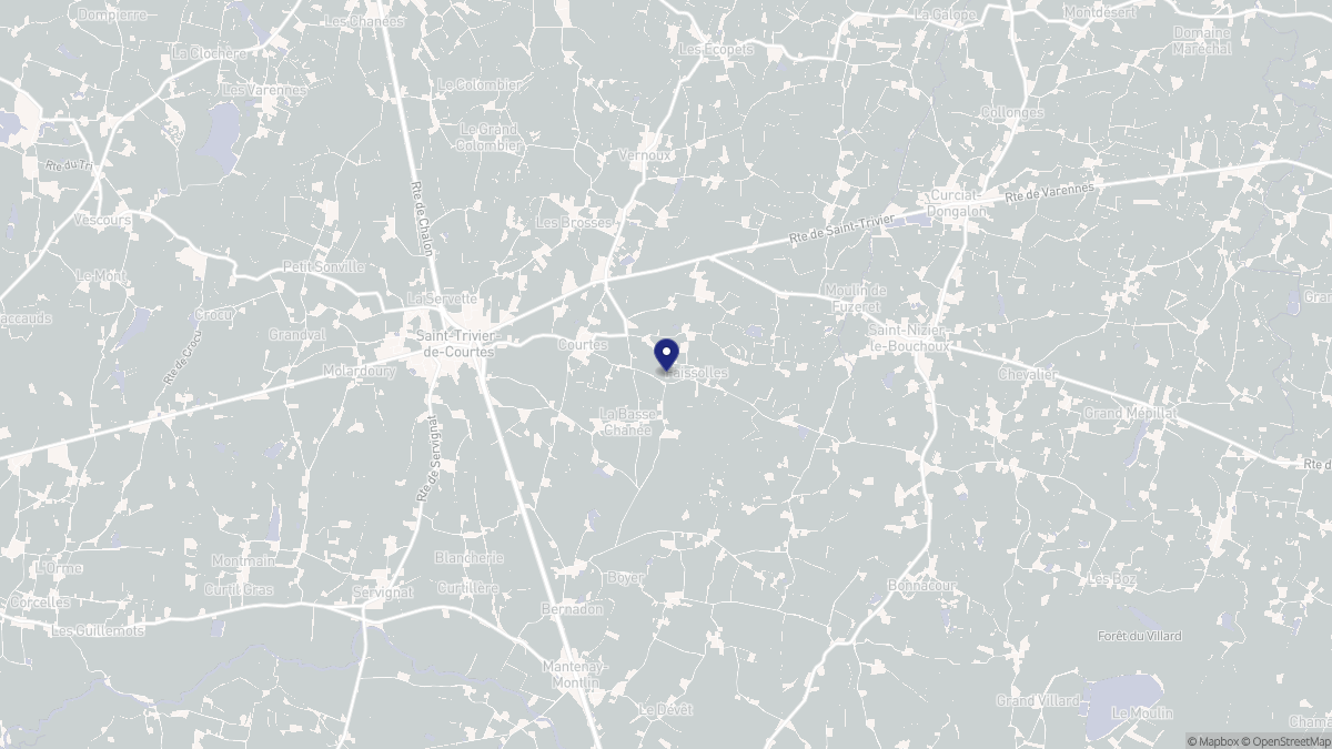 Aperçu cartographique de Courtes, centré sur la commune