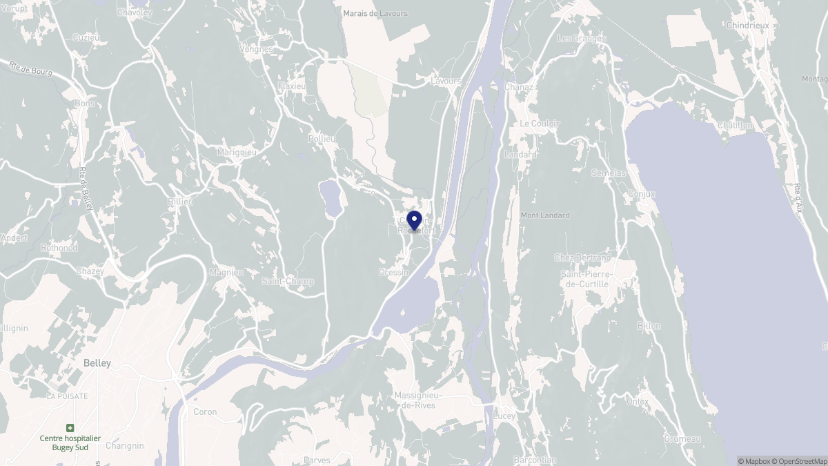 Aperçu cartographique de Cressin-Rochefort, centré sur la commune
