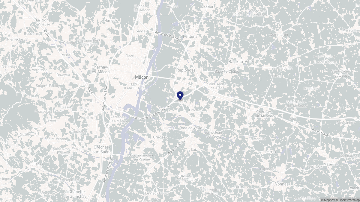 Aperçu cartographique de Crottet, centré sur la commune