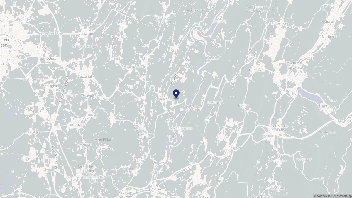 Aperçu cartographique de Hautecourt-Romanèche, centré sur la commune