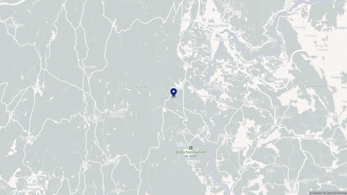 Aperçu cartographique de Injoux-Génissiat, centré sur la commune
