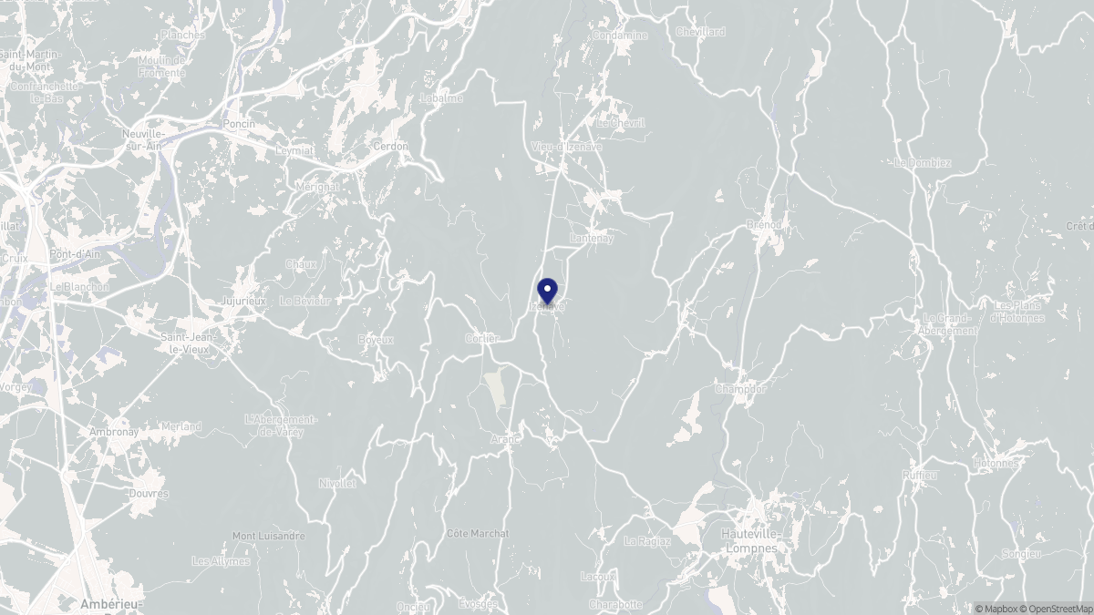 Aperçu cartographique de Izenave, centré sur la commune