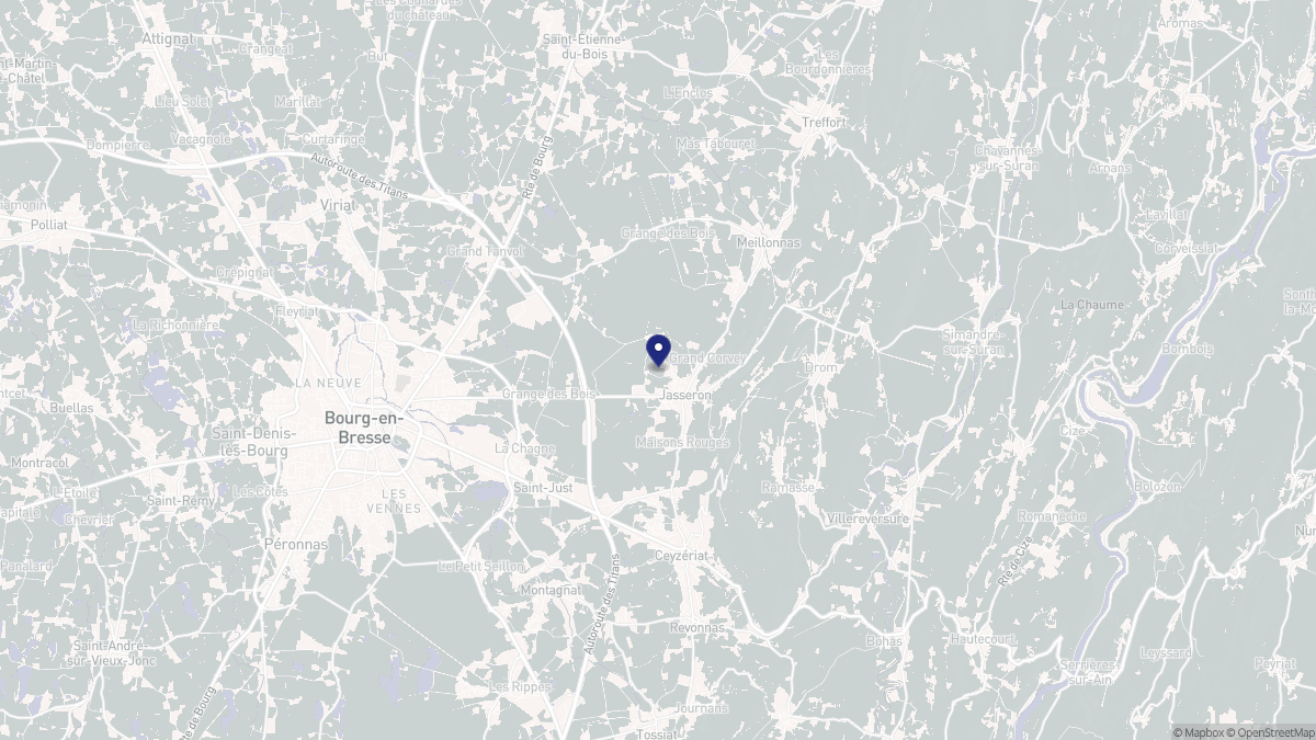 Aperçu cartographique de Jasseron, centré sur la commune
