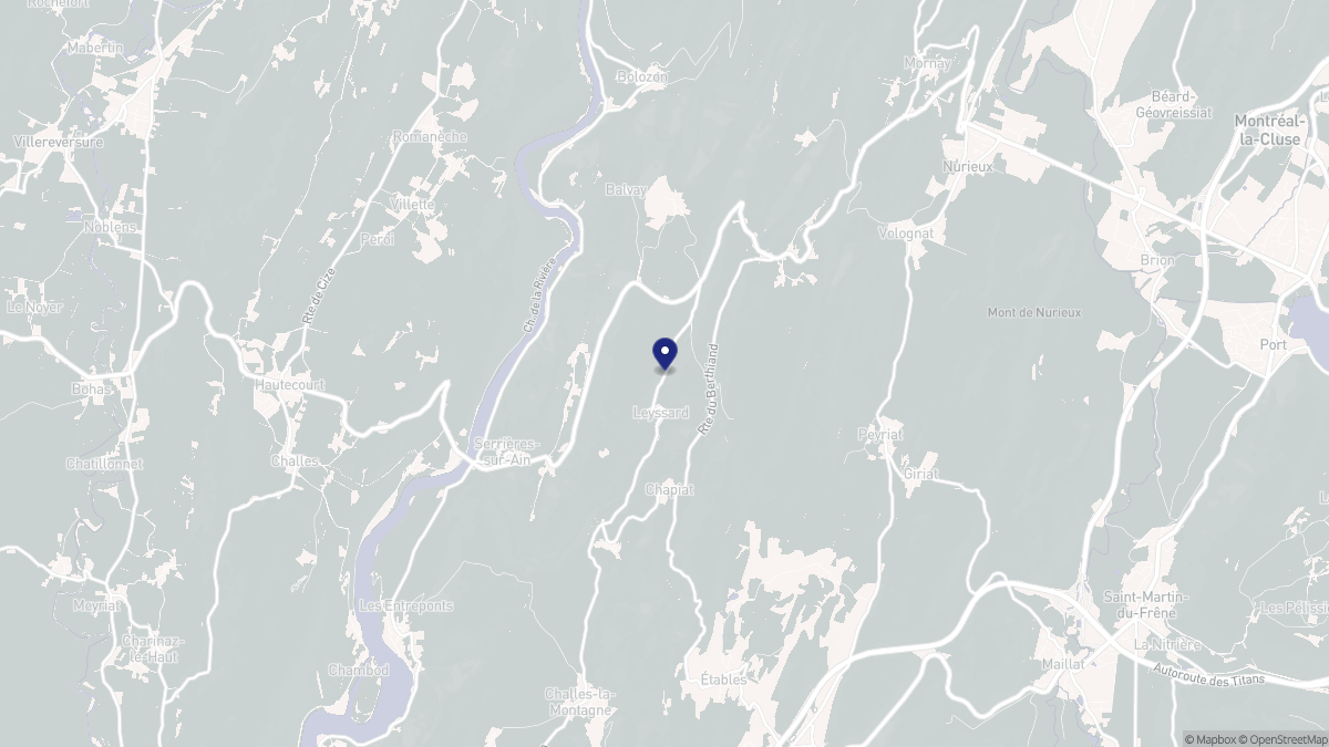 Aperçu cartographique de Leyssard, centré sur la commune