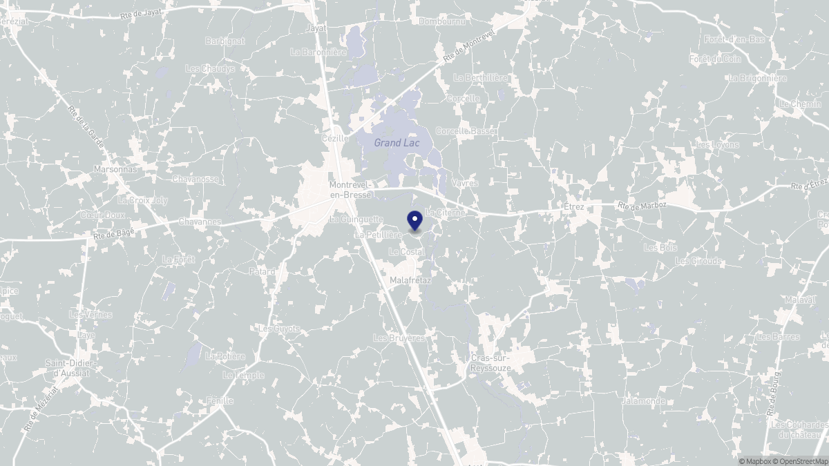 Aperçu cartographique de Malafretaz, centré sur la commune