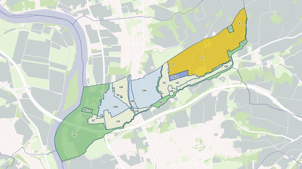 Aperçu cartographique de Massieux, centré sur la commune