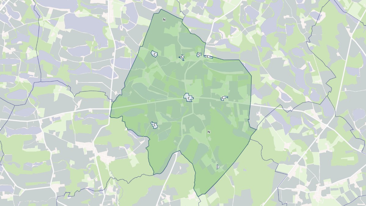 Aperçu cartographique de Le Montellier, centré sur la commune