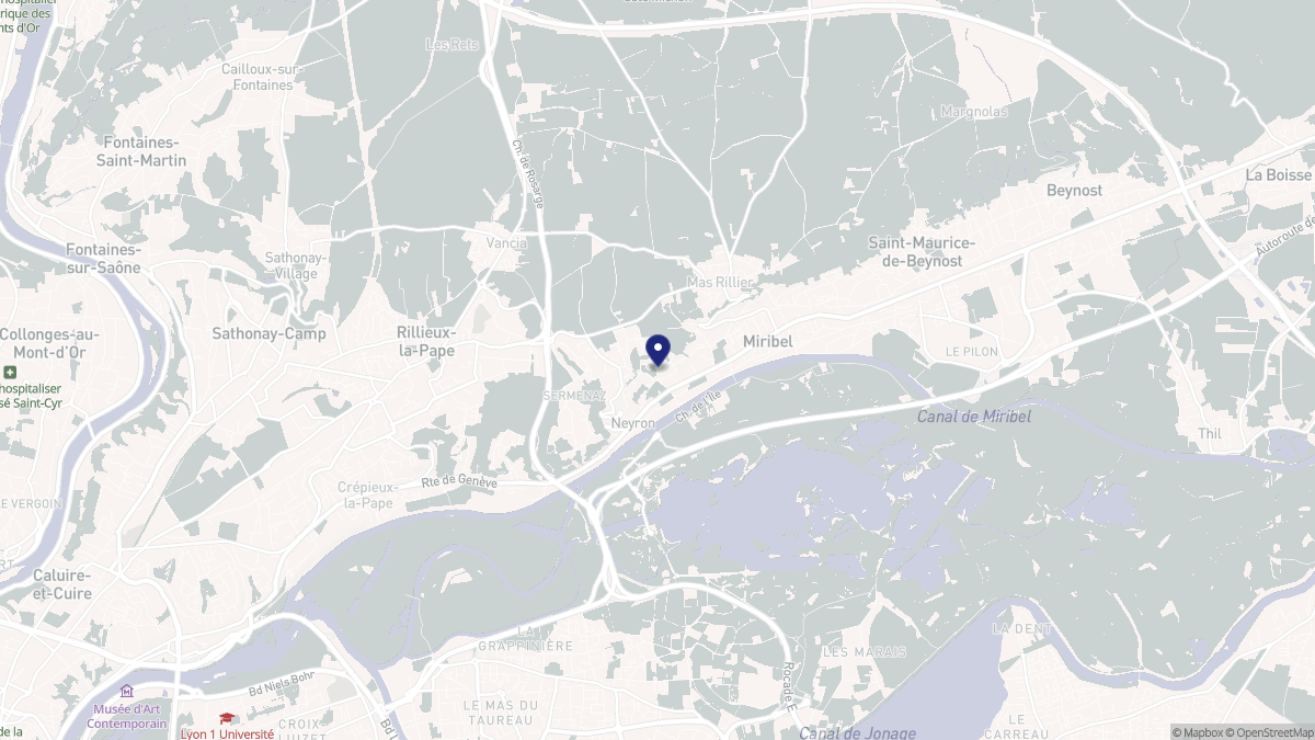 Aperçu cartographique de Neyron, centré sur la commune