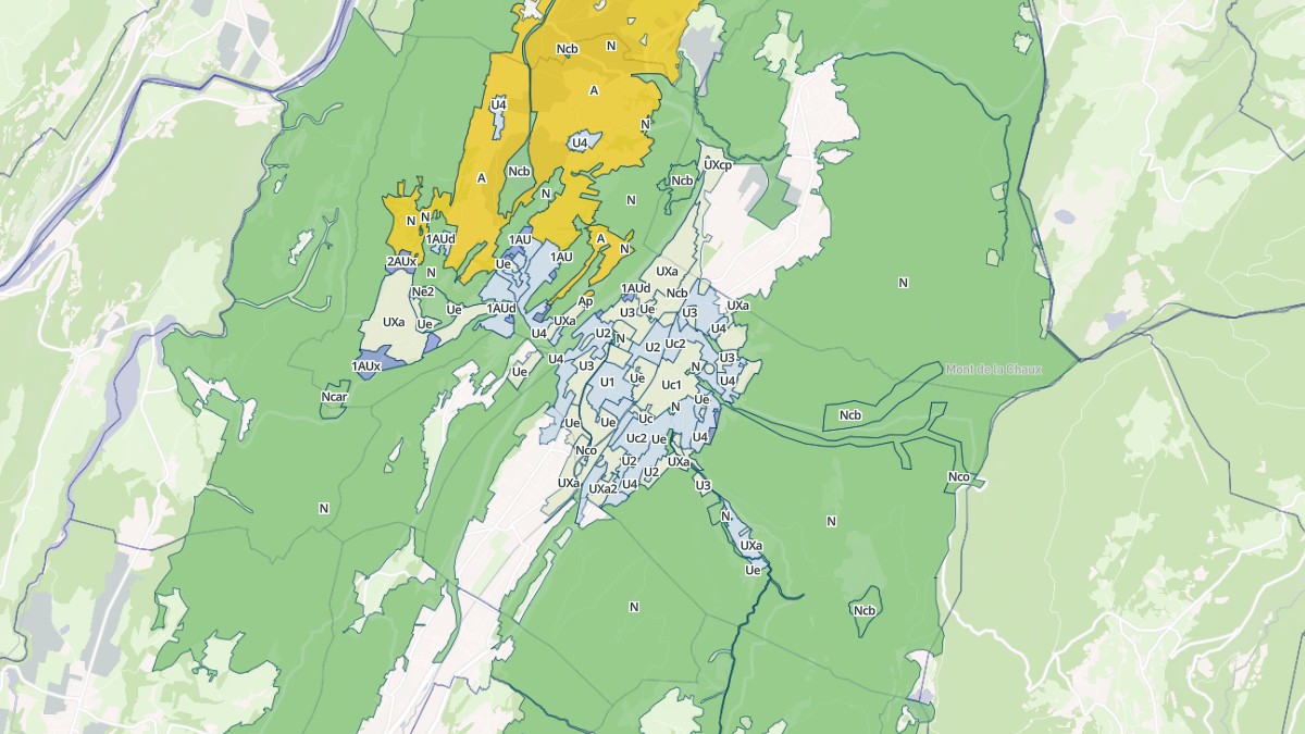 Aperçu cartographique de Oyonnax, centré sur la commune