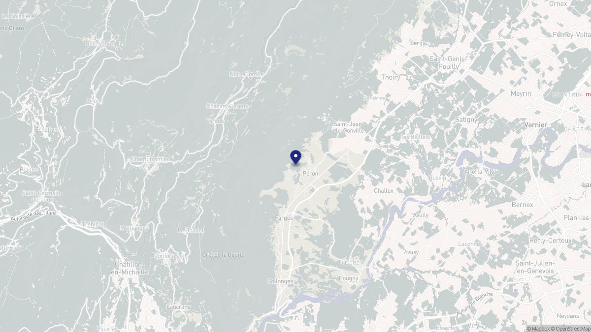 Aperçu cartographique de Péron, centré sur la commune