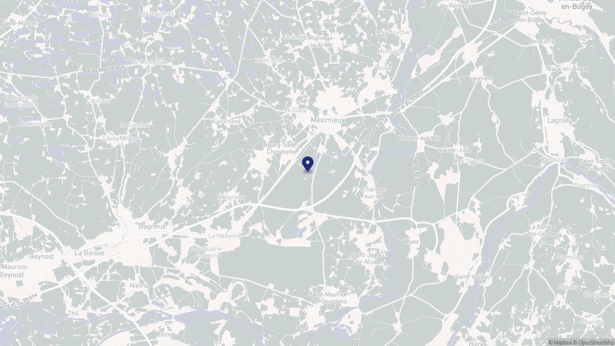 Aperçu cartographique de Pérouges, centré sur la commune