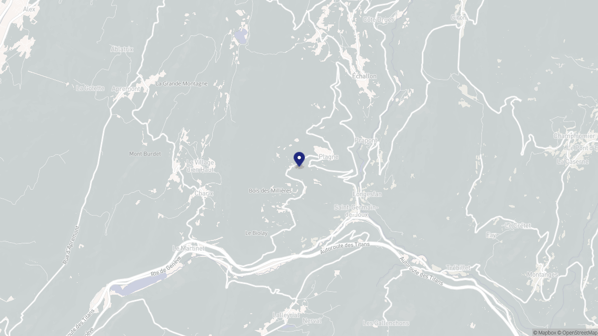 Aperçu cartographique de Plagne, centré sur la commune