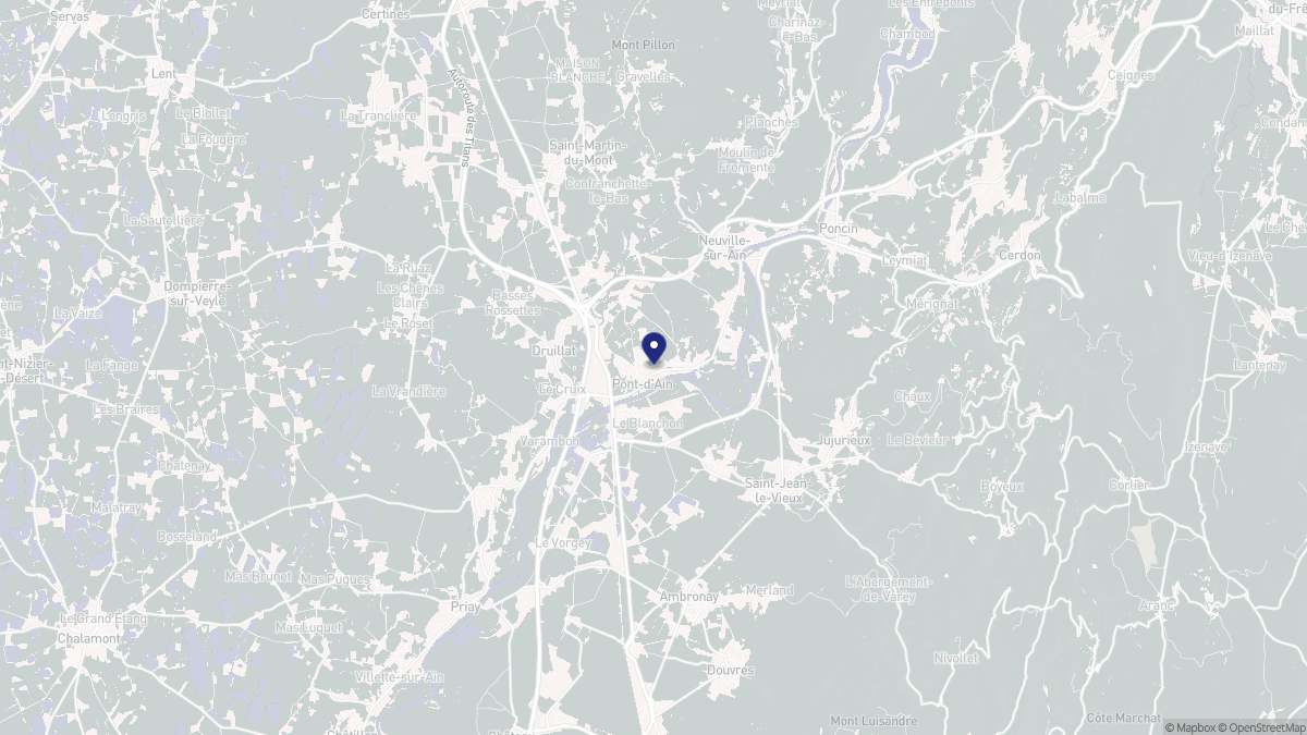 Aperçu cartographique de Pont-d'Ain, centré sur la commune