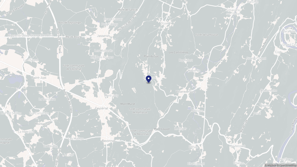 Aperçu cartographique de Ramasse, centré sur la commune