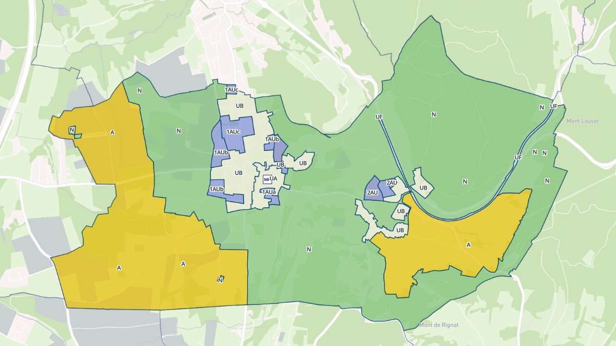 Aperçu cartographique de Revonnas, centré sur la commune