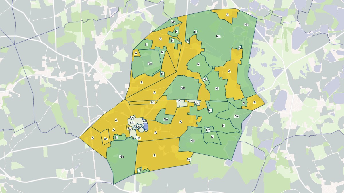 Aperçu cartographique de Saint-Jean-de-Thurigneux, centré sur la commune