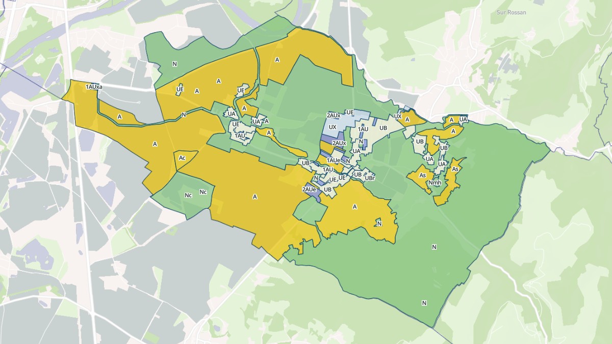 Aperçu cartographique de Saint-Jean-le-Vieux, centré sur la commune