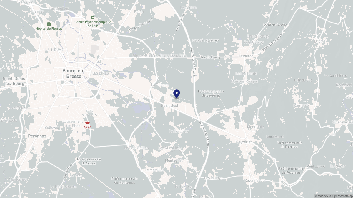 Aperçu cartographique de Saint-Just, centré sur la commune