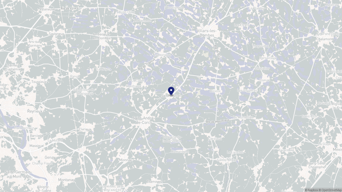 Aperçu cartographique de Saint-Marcel, centré sur la commune