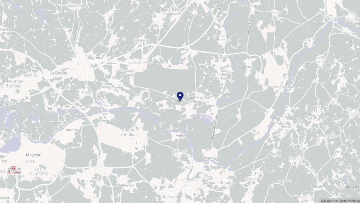 Aperçu cartographique de Saint-Maurice-de-Gourdans, centré sur la commune