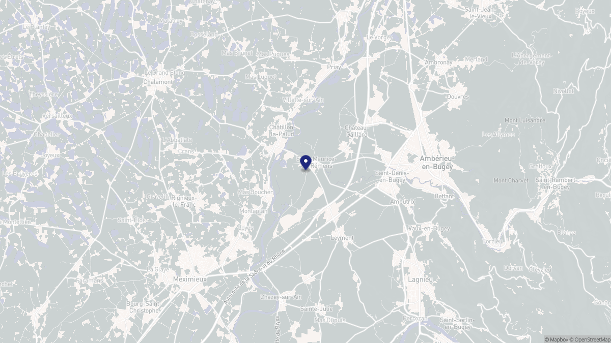 Aperçu cartographique de Saint-Maurice-de-Rémens, centré sur la commune