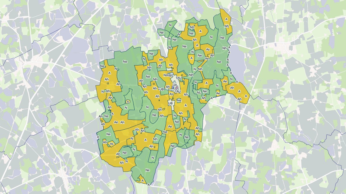 Aperçu cartographique de Saint-Nizier-le-Désert, centré sur la commune