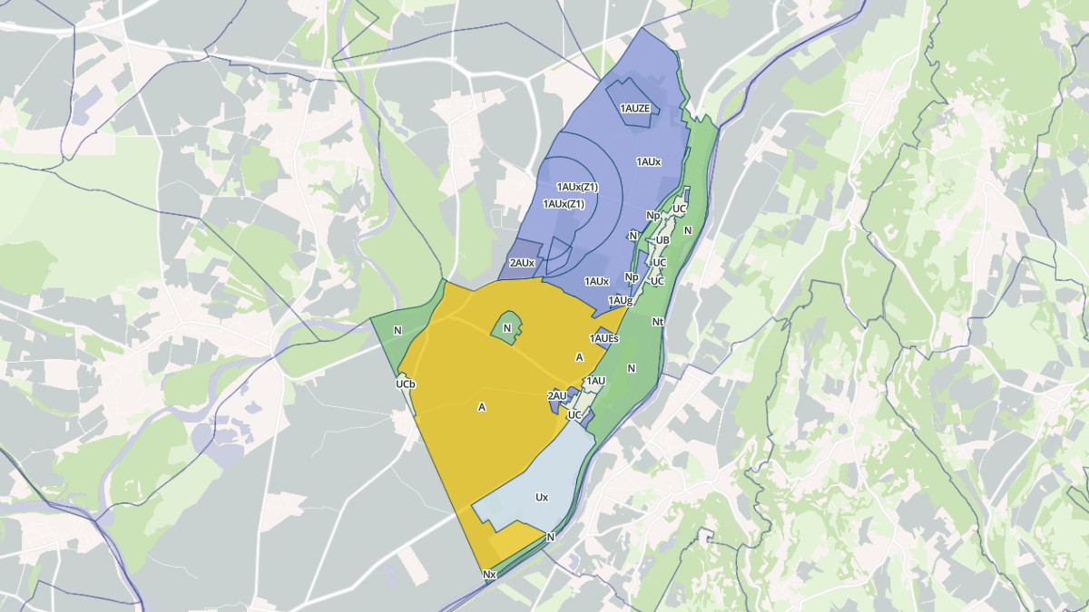 Aperçu cartographique de Saint-Vulbas, centré sur la commune