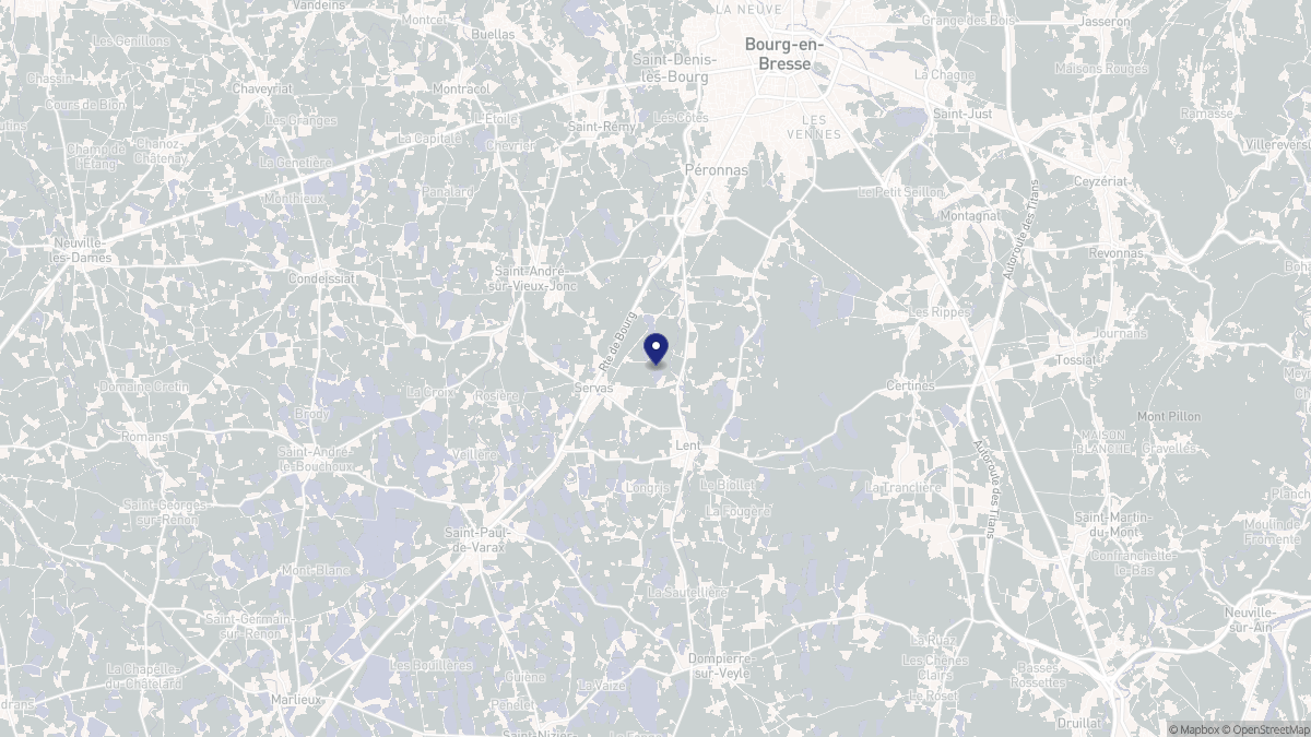 Aperçu cartographique de Servas, centré sur la commune