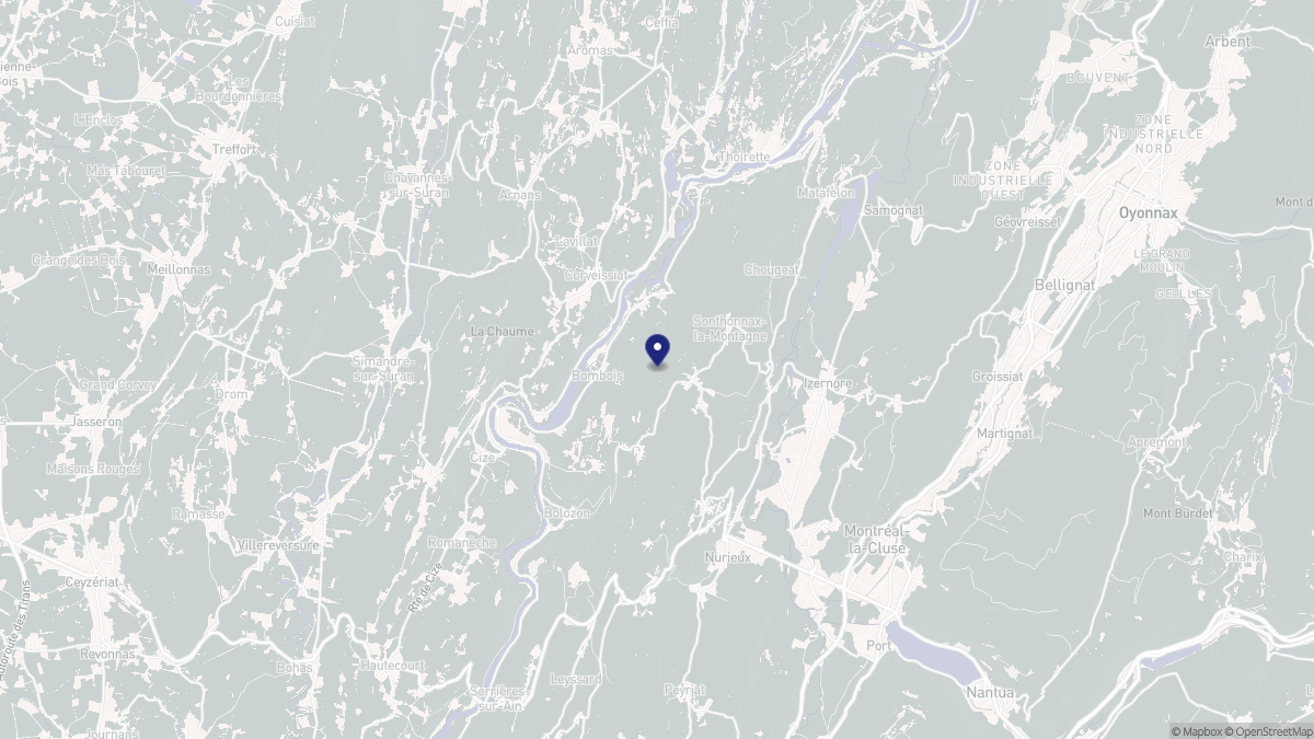 Aperçu cartographique de Sonthonnax-la-Montagne, centré sur la commune