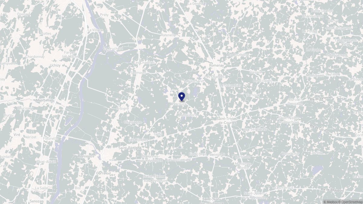Aperçu cartographique de Vescours, centré sur la commune