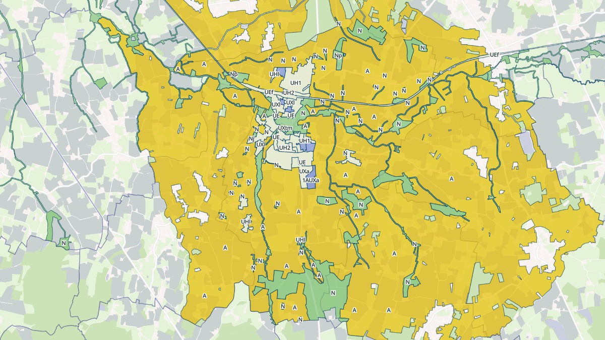 Aperçu cartographique de Vonnas, centré sur la commune