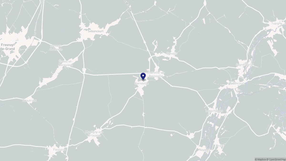 Aperçu cartographique de Aisonville-et-Bernoville, centré sur la commune