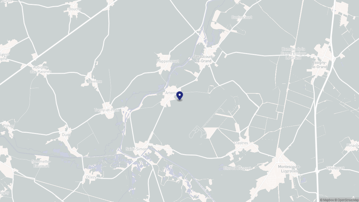 Aperçu cartographique de Artemps, centré sur la commune