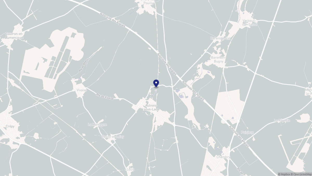 Aperçu cartographique de Aulnois-sous-Laon, centré sur la commune