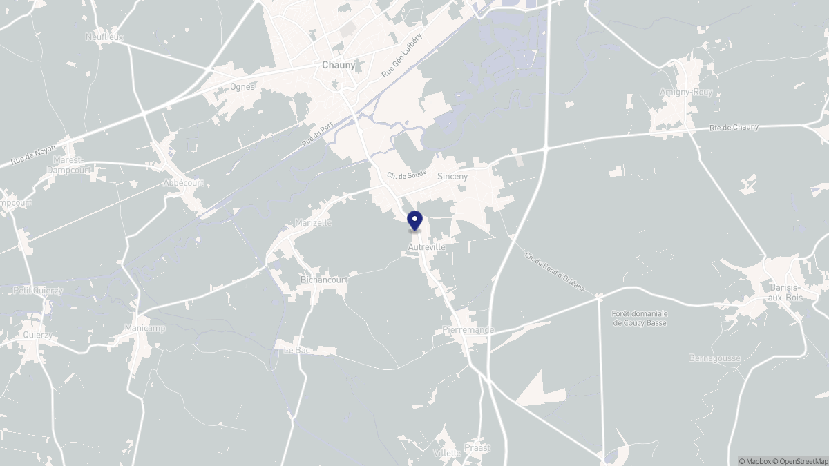 Aperçu cartographique de Autreville, centré sur la commune