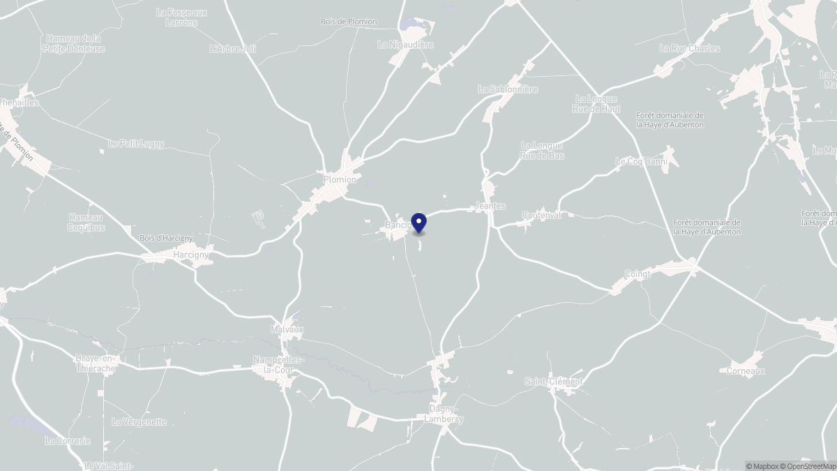 Aperçu cartographique de Bancigny, centré sur la commune