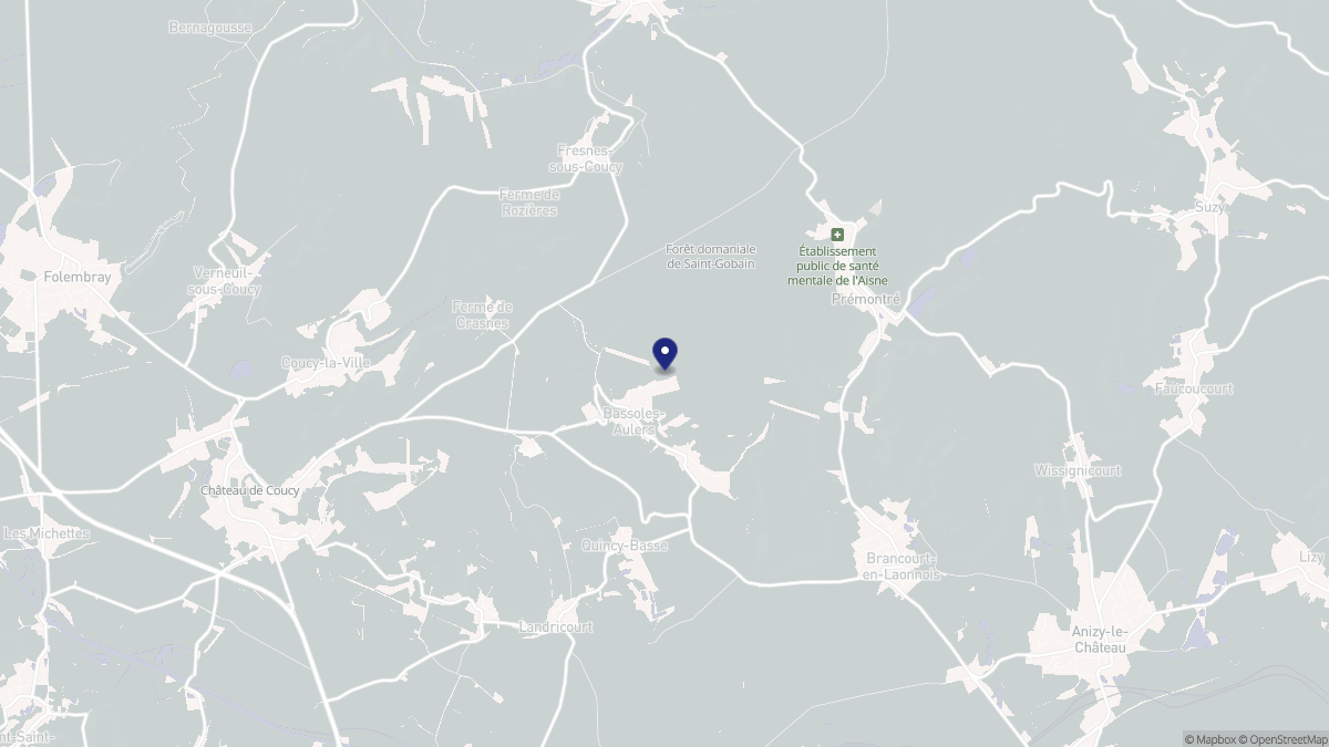 Aperçu cartographique de Bassoles-Aulers, centré sur la commune