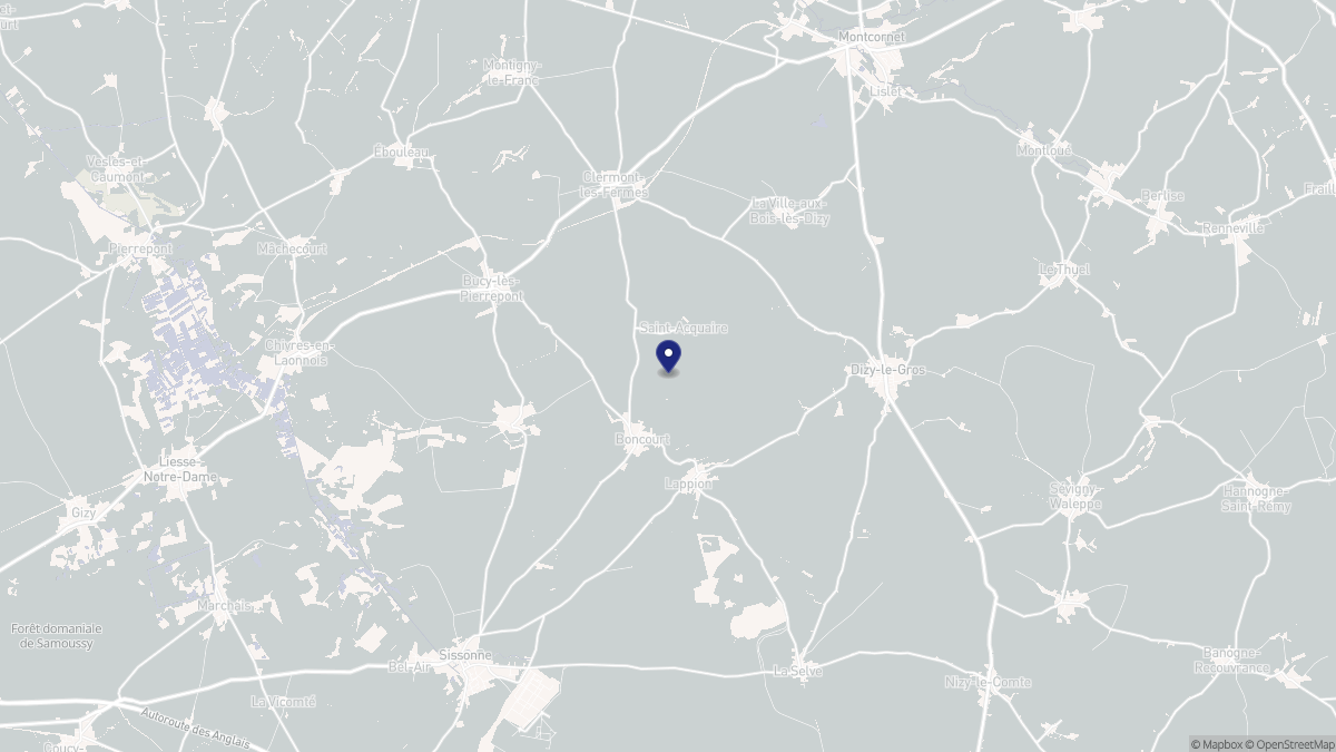 Aperçu cartographique de Boncourt, centré sur la commune