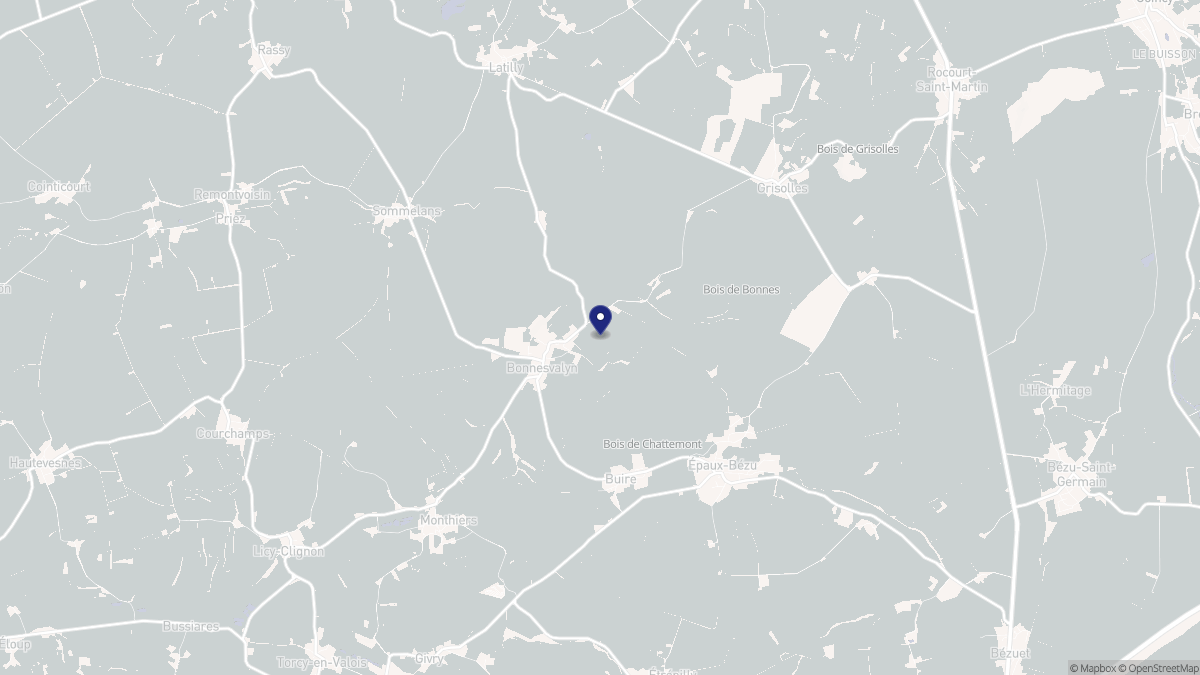 Aperçu cartographique de Bonnesvalyn, centré sur la commune
