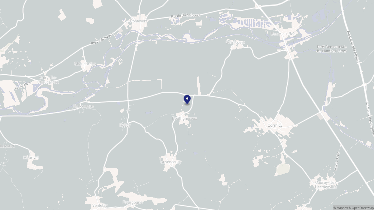 Aperçu cartographique de Bouffignereux, centré sur la commune
