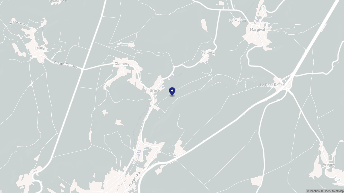 Aperçu cartographique de Braye, centré sur la commune